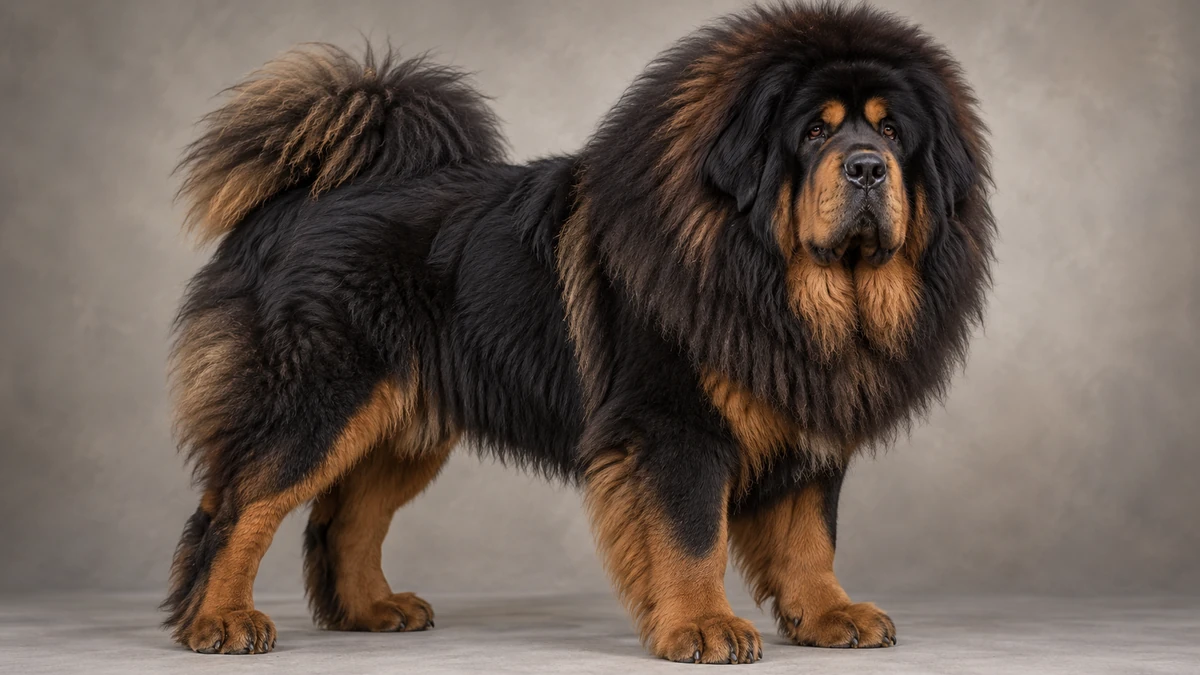 Tibet Mastifi köpek — siyah-tan (klasik) renk