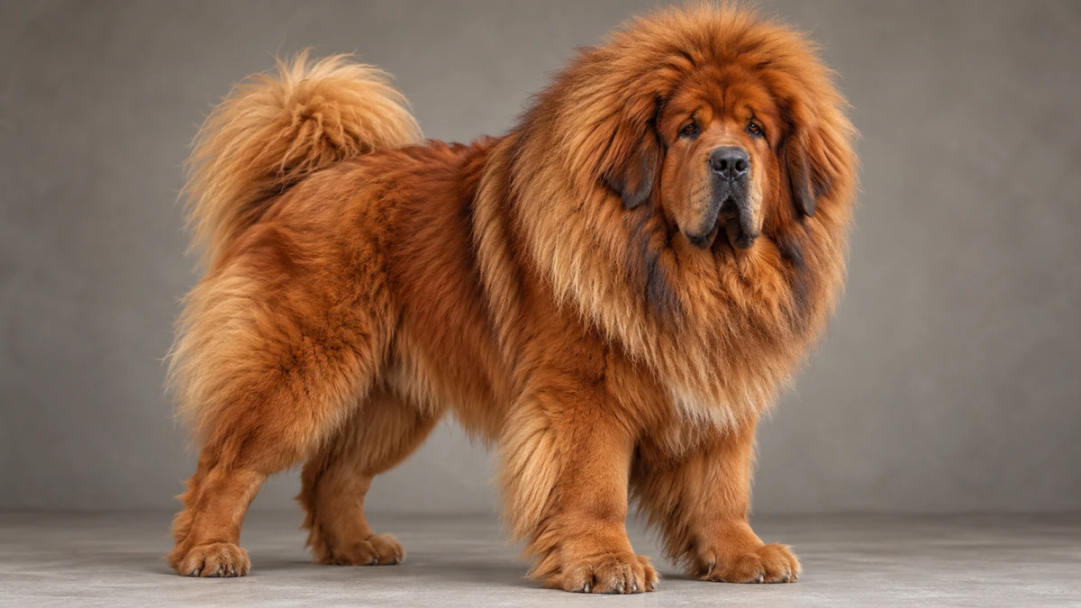 Tibet Mastifi köpek — altın-kızıl renk