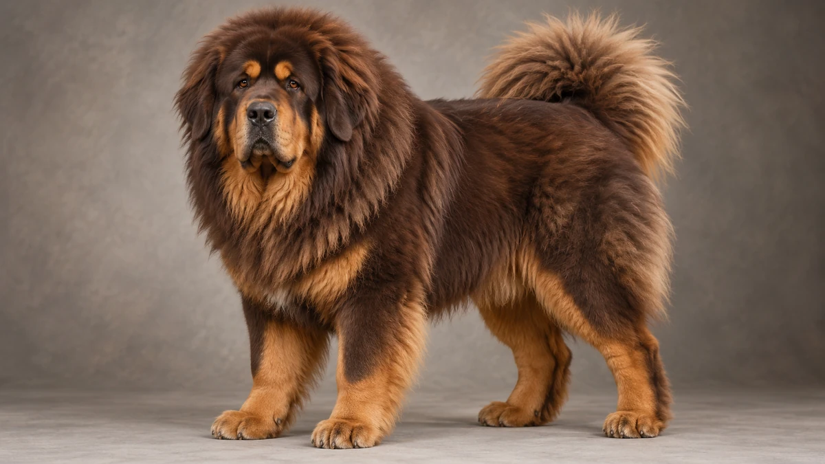 Tibet Mastifi köpek — kahve-tan renk