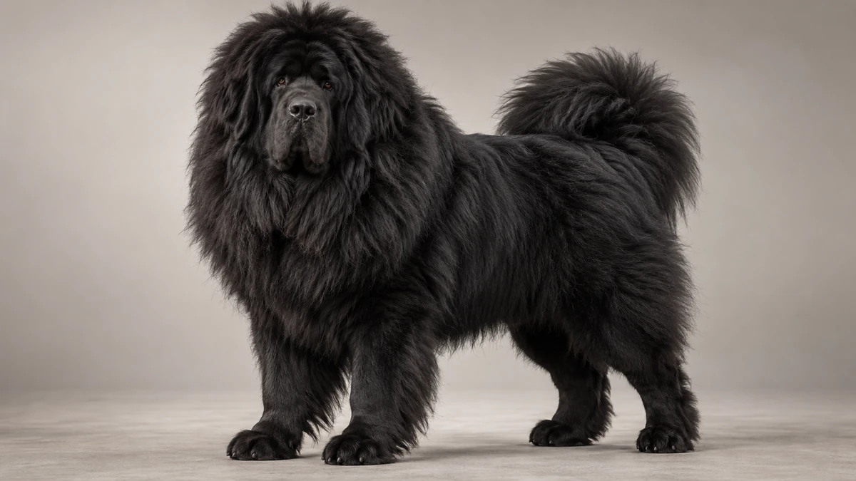 Tibet Mastifi köpek — siyah (düz, seyrek) renk
